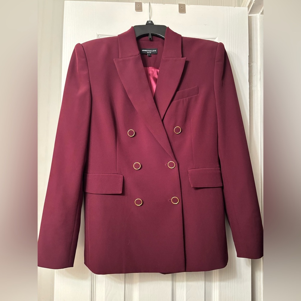 Generation love Arielle crepe blazer Malbec large